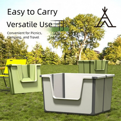 Large Capacity Foldable Cat Litter Box High Sides Splashproof Semi-Closed Litter Box with Scoop Removable Scoop Low Entry