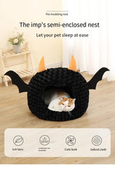 Pet House Halloween Imp Cat Litter Big Space Fall and Winter Warmth Teddy Fadou Puppy Kennel Cat House Christmas Gift