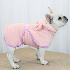 Cute Dog Bathrobe Pet Drying Coat Clothes Microfiber Absorbent Beach Towel For Dogs Cats Fast Dry Dog Fast Drying Hooded Jacket
