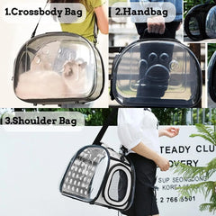 Pet Cat Carrier Bag for Travel Breathable Handbag Puppy Cats Bag Transparent Portable Shoulder Strap Bag for Small Pet Cats Dog