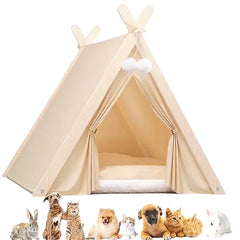 Pet Tent House Foldable and Removable Portable Comfortable and Breathable Cat House Stable Dog House with Thick Pad Pet Supplies