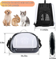 Pet Cat Carrier Bag for Travel Breathable Handbag Puppy Cats Bag Transparent Portable Shoulder Strap Bag for Small Pet Cats Dog