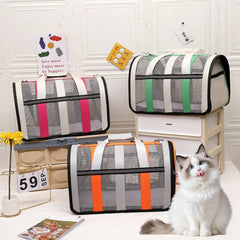 Pet Carrying Bag Outing Portable Large Capacity Cat Dogs Handbag Foldable Small To Medium Dog Cage Mesh Handbag Puppy Supplies