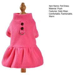 Winter Pet Dress Cute Pet Outfit Fashionable Winter Warm Pet Dress for Small Medium Dogs Cats Comfortable Plush Skirt