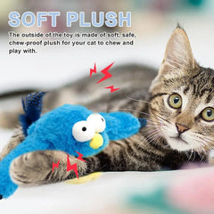 Electric Bird Teasing Cat Toy Interactive Simulation Bird Plush Toy Pet Kitten Teasing Toys for cats and kittens to practice