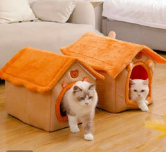 Foldable Pet House Removable Washable Cat House Puppy Cave Sofa Pet Supplies Suitable for Small and Medium Cats and Dogs