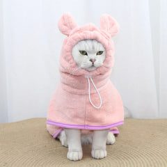 Cute Dog Bathrobe Pet Drying Coat Clothes Microfiber Absorbent Beach Towel For Dogs Cats Fast Dry Dog Fast Drying Hooded Jacket