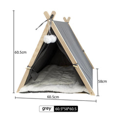Portable Pet Tent for Dogs and Cats, Large Space with Door Curtains, Semi-enclosed, Detachable and Washable Pet Tent