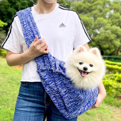 Pet Sling Carrirer Bag for Small Dogs Cats, Cross Shoulder Canvas Carrying Bags Fits Puppies Teddy Chihuahua for Walking Travel
