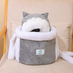 Warm Pet Carrier Bag, Soft, Breathable, Small Dog, Plush, Outdoor, Kangaroo, Parenting Sling, Hands-Free, Puppy Carrying Bag,