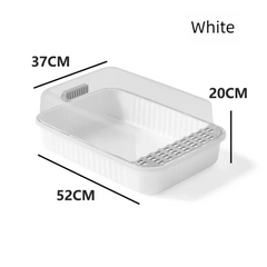 Cat litter box, oversized, splash proof, fully open toilet for kittens, odor proof, semi enclosed toilet, litter box, cat suppli