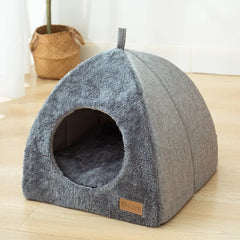 Cat Bed Pet Kennel Kitten House Semi-enclosed Sleeping Cats Cave Bed Plush Foldable Small Dogs Tent Stuff