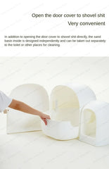 Fully Enclosed Extra Large Cat Litter Box Anti-odor Cat Toilet Simple Style Cat Litter Box Pet Supplies Eco-friendly Material