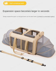 Pets Carrier Bag Lightweight and Breathable Pet Shoulder Bag Large Capacity Cat Bag Multi Pet Suitcase Foldable Cat Backpack