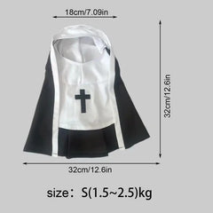 Nun Costume For Dog Halloween Dog Costume Funny Cosplay Nun Costume Sister Habit Pet Cloth Dress Up Pet Costume For Small Cats &