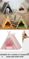 Pet Tent House Foldable and Removable Portable Comfortable and Breathable Cat House Stable Dog House with Thick Pad Pet Supplies