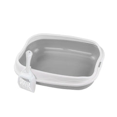 Cat Litter Box for Small Animals Rabbit Cat Sandbox Container Easy to Install Semi Enclosed Cat Sand Basin Kitten Toilet