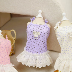 Pet Dog Floral Dress Summer Sling Small Dog Princess Skirt Party Costume Pet Apparel