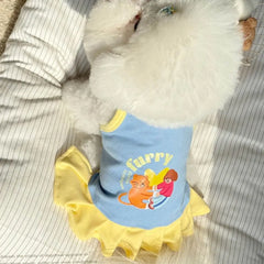 Pet Dresses Thin Strap Dogs Vest Comfortable Fabric Printed Design Puppy Camisole Breathable Soft Small Dog Cat Dress Puppy