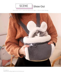 Warm Pet Carrier Bag, Soft, Breathable, Small Dog, Plush, Outdoor, Kangaroo, Parenting Sling, Hands-Free, Puppy Carrying Bag,