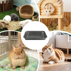 Bunny Litter Box Removable Litter Box Reusable Training Pan Cage Stainless Steel Potty Trainer for Small and Medium Animals