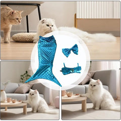 Cat Mermaid Costume Mermaid Tail Clothes Sequin Mermaid Dress Cat Dog Outfit Soft Funny Pet Costumes Fishtail Clothes Unique Sea