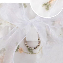 Pet Clothing Dogs Dresses Puppy Breathable Lace Floral Skirt Ribbon Bow Cat Dog Double-layer Princess Dress with Traction Buckle