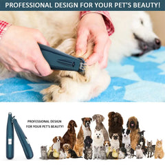 Pet Grooming Kit Dog Cat Paw Hair Clipper Trimmer LED Professional Dog Shaver Cutters Nail Grinding Machine Tools Supplies 2021