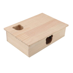 Hamster House Log Movable Roof Stable 6 Bedrooms Pet Hideout House for Hamsters Chinchillas Golden Bears Sleeping and Moving