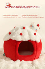 HOOPET Warm Cat House for Winter, Enclosed Kitty Tent with Large Space, Four-Season Safe & Cozy Sleeper, Eco-Friendly Pet Bed
