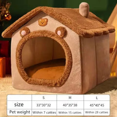 Foldable Pet House Removable Washable Cat House Puppy Cave Sofa Pet Bed House for Extra Small Dogs and Small and Medium Cats NEW
