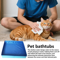 Pet Swimming Pool Foldable Cat Dog Toy Pool Outdoor Portable Non-slip Summer Swimming Pool Pet Cleaning Water Basin Pet Supplies