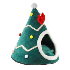 Christmas Cozy Cat House Pet for Small Dogs Puppy Mat Kitten Cave Winter Warm Soft Comfortable Basket Deep Sleep