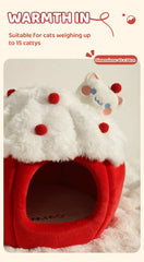 HOOPET Warm Cat House for Winter, Enclosed Kitty Tent with Large Space, Four-Season Safe & Cozy Sleeper, Eco-Friendly Pet Bed