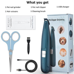 Pet Grooming Kit Dog Cat Paw Hair Clipper Trimmer LED Professional Dog Shaver Cutters Nail Grinding Machine Tools Supplies 2021
