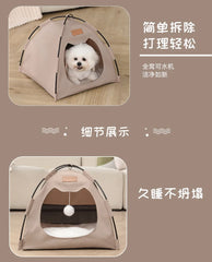 Pet Nest Tent Semi Closed Foldable Outdoor Pet Supplies Breathable Tent Pet Summer Cooling Warm Pads Pet Decoration Supplies