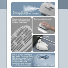 Cat Steam Brush Steam Grooming Brush For Cat Hair Pet Grooming Brush With Spray For Long Short Haired Cats Dogs Pets