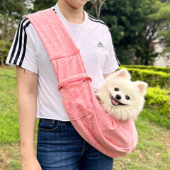 Pet Sling Carrirer Bag for Small Dogs Cats, Cross Shoulder Canvas Carrying Bags Fits Puppies Teddy Chihuahua for Walking Travel