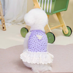 Pet Dog Floral Dress Summer Sling Small Dog Princess Skirt Party Costume Pet Apparel
