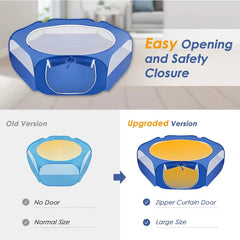 Animal Playpen Pet Portable Foldable Exercise Fence with Side Door Outdoors Pet Cage Tent for Cats/Dogs/Rabbits/Hamster
