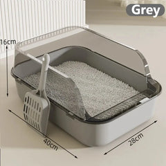 Open Type Cat Litter Box Semi Enclosed Splash Proof and Easy Clean Cat Toilet Cleaning Cat Litter Box with Cat Litter Shovel