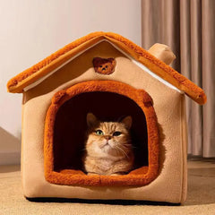 Foldable Pet House Removable Puppy Nest Washable Cat House Soft Pet Sleepping Bed For Extra Small Dogs and Small and Medium Cat