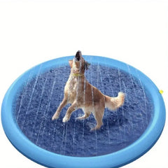 Heavy-Duty Outdoor Pet Bathing Basin with Spray Function - Non-Slip Dog Water Play Mat for Summer Fun and Pet Bathing