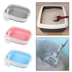 Cat Litter Box for Small Animals Rabbit Cat Sandbox Container Easy to Install Semi Enclosed Cat Sand Basin Kitten Toilet