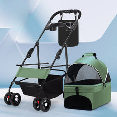 Portable Outdoor Pet Stroller Foldable and Separable Travel Pet Stroller Large Basket Pet Bag Cat and Dog Supplies
