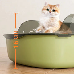 Open Type Cat Litter Box Semi Enclosed Splash Proof and Easy Clean Cat Toilet Cleaning Cat Litter Box with Cat Litter Shovel