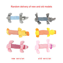 Fit for All Pets Dog Cat Fleece Toys Popular Squeak Chew Sound Dolls Elephant Duck Pig Pet Funny Plush Toys
