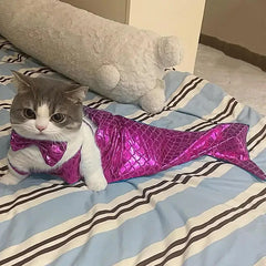 Cat Mermaid Costume Mermaid Tail Clothes Sequin Mermaid Dress Cat Dog Outfit Soft Funny Pet Costumes Fishtail Clothes Unique Sea
