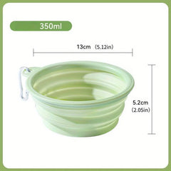 Pet Portable Foldable Bowl for Outdoor, Hanging Pet Drinking Water Feeding Silicone Bowl, Can be Used for Cats and Dogs