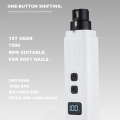 Dog Nail Grinder Rechargeable Paws Grooming Dog Nail File Tool Pet Grooming Toenail File Trimmer With 3 Modes For Families